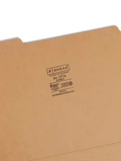 Smead® Reinforced Tab Kraft File Folders, Letter Size, 1/3 Cut, Pack Of 100