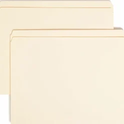 Smead® Reinforced Tab Manila File Folders, Letter Size, Straight Cut, Box Of 100