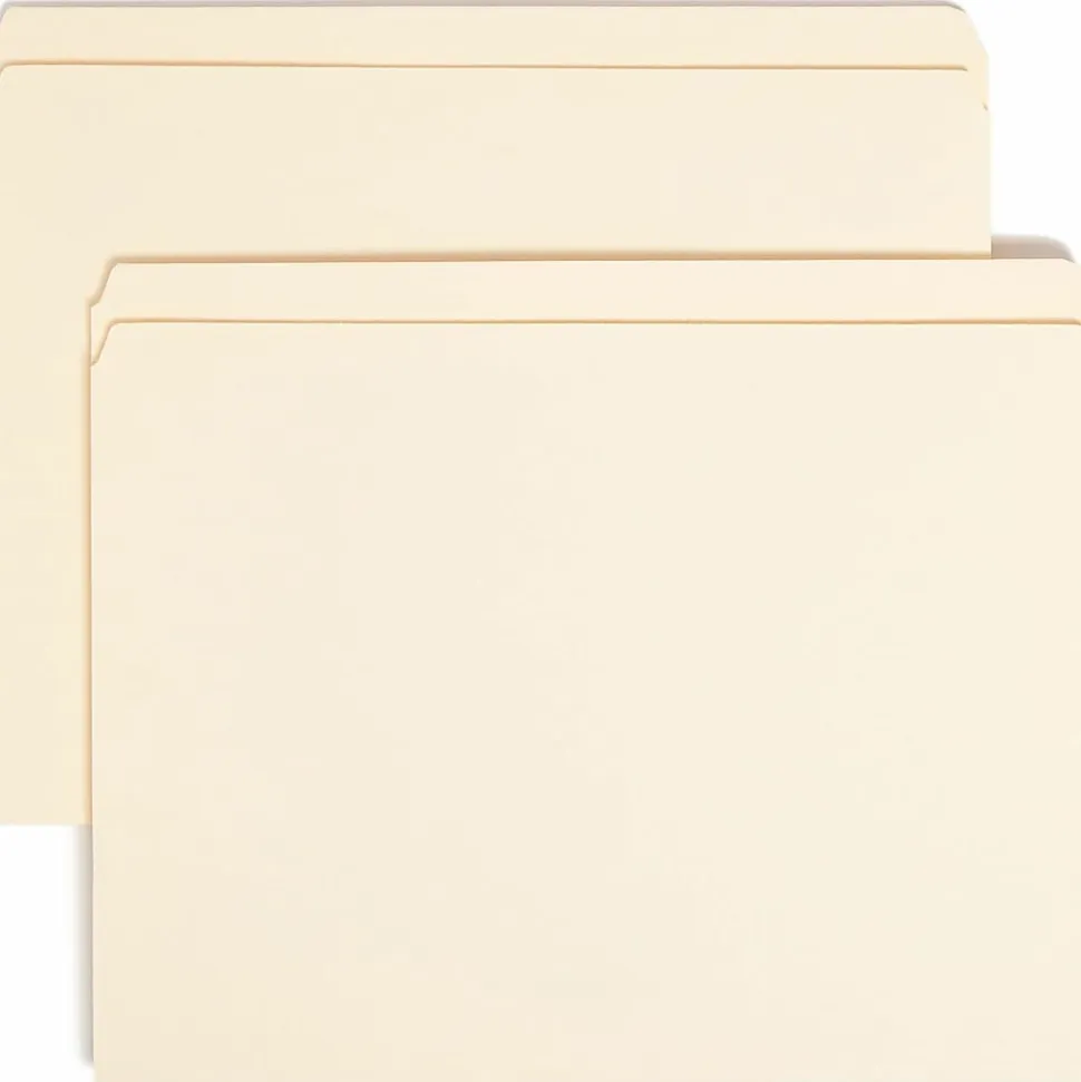 Smead® Reinforced Tab Manila File Folders, Letter Size, Straight Cut, Box Of 100