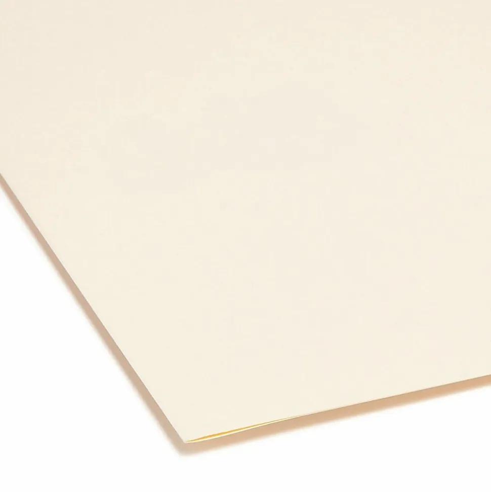 Smead® Reinforced Tab Manila File Folders, Letter Size, Straight Cut, Box Of 100