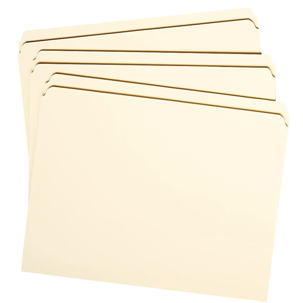 Smead® Reinforced Tab Manila File Folders, Letter Size, Straight Cut, Box Of 100