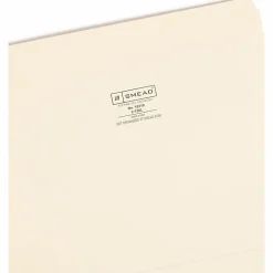 Smead® Reinforced Tab Manila File Folders, Letter Size, Straight Cut, Box Of 100