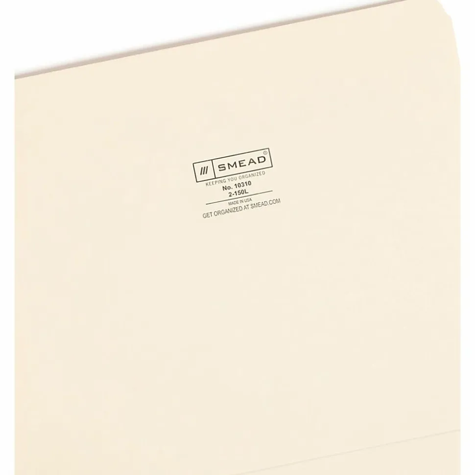 Smead® Reinforced Tab Manila File Folders, Letter Size, Straight Cut, Box Of 100