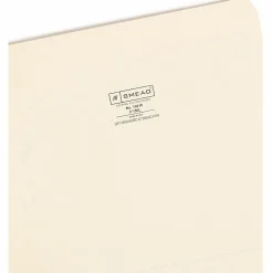 Smead® Reinforced Tab Manila File Folders, Letter Size, Straight Cut, Box Of 100