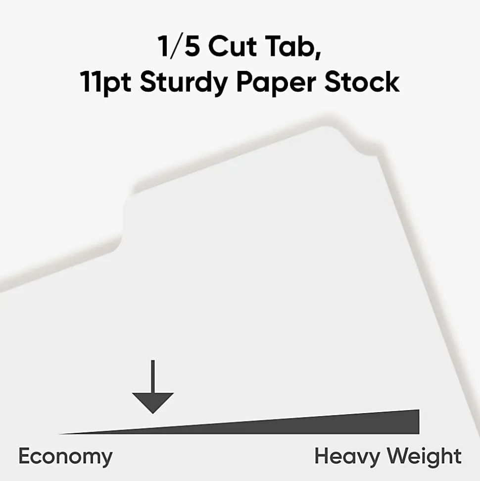 Smead® 3-Ring Binder Index Dividers, 5-Tab, 11" x 8 1/2", White, Pack Of 20 Sets (89415)