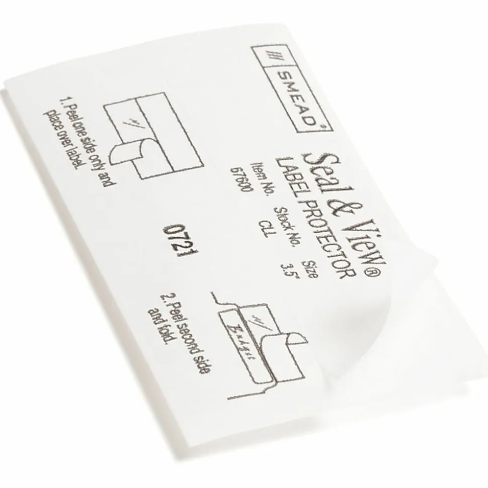 Smead® Seal And View® Clear Tab® Label Protectors, CLL, 3 1/2" x 1 11/16", Box Of 100