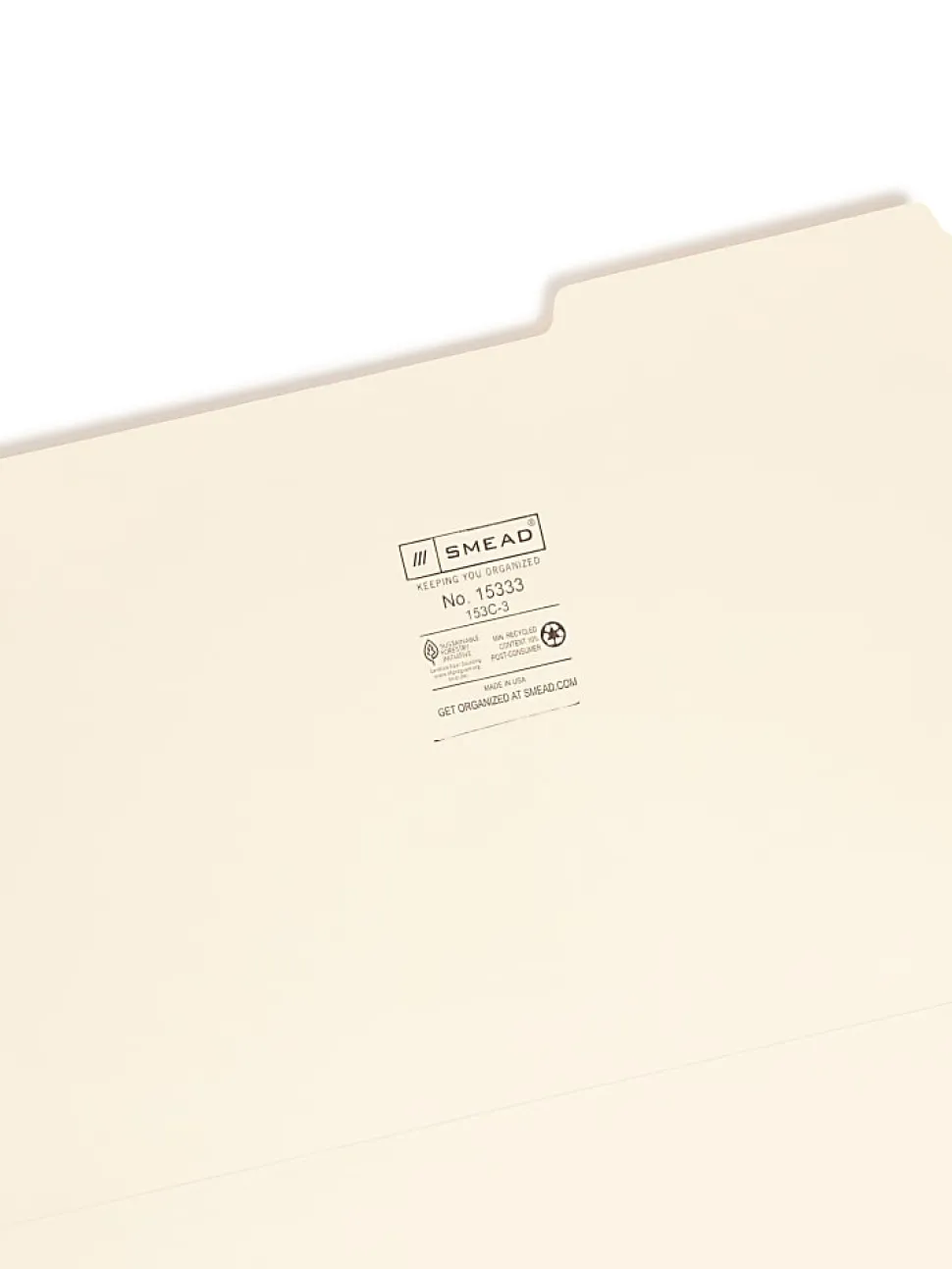 Smead® Selected Tab Position Manila File Folders, Legal Size, 1/3 Cut, Position 3, Pack Of 100