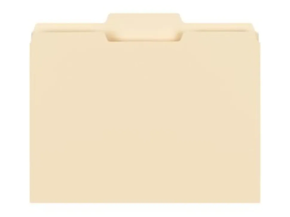 Smead® Selected Tab Position Manila File Folders, Letter Size, 1/3 Cut, Position 2, Pack Of 100