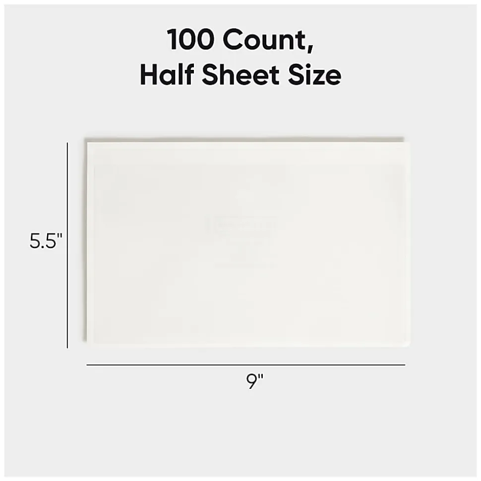 Smead® Self-Adhesive Poly Document Pockets, 9" x 5 9/16", Clear, Box Of 100