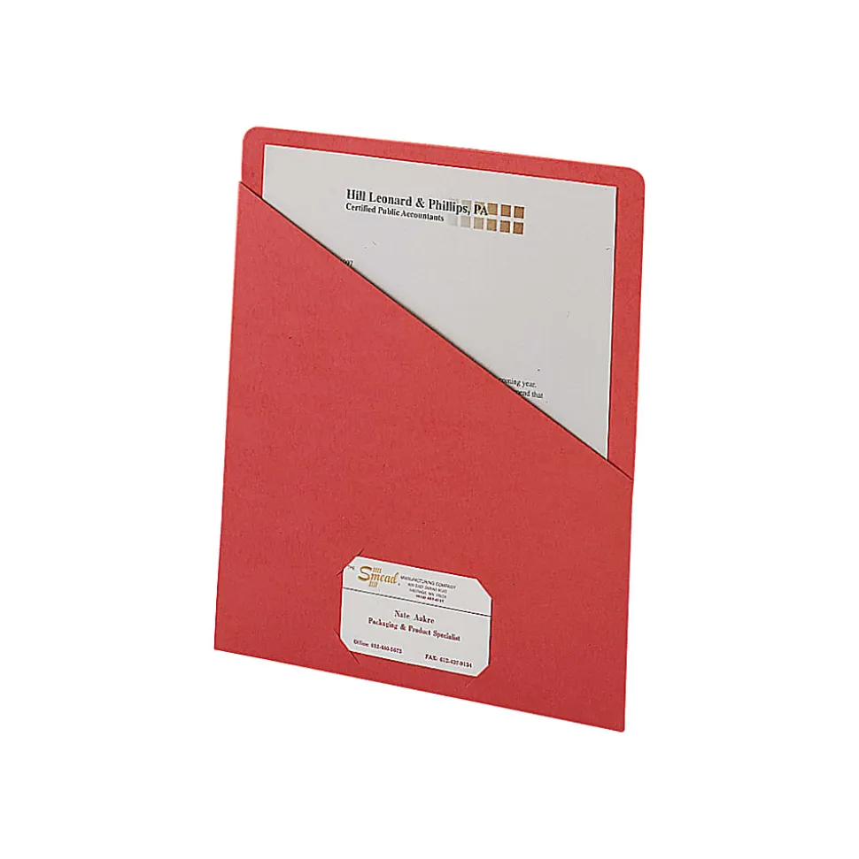 Smead® Slash File Jackets Convenience Pack, 9 1/2" x 11 3/4", Red, Pack Of 25