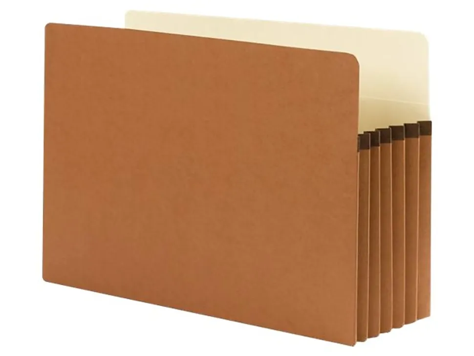 Smead® Straight-Cut Tab Redrope File Pockets, Legal Size, 5 1/4" Expansion, 30% Recycled, Redrope, Box Of 50