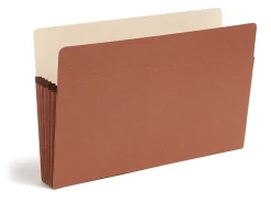 Smead® Straight-Cut Tab Redrope File Pockets, Legal Size, 5 1/4" Expansion, 30% Recycled, Redrope, Box Of 50