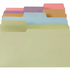 Smead® SuperTab® File Folders, Letter Size, 1/3 Cut, Assorted Pastel Colors, Box Of 100