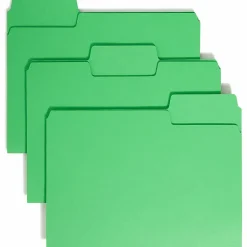 Smead® SuperTab® File Folders, Letter Size, 1/3 Cut, Green, Box Of 100