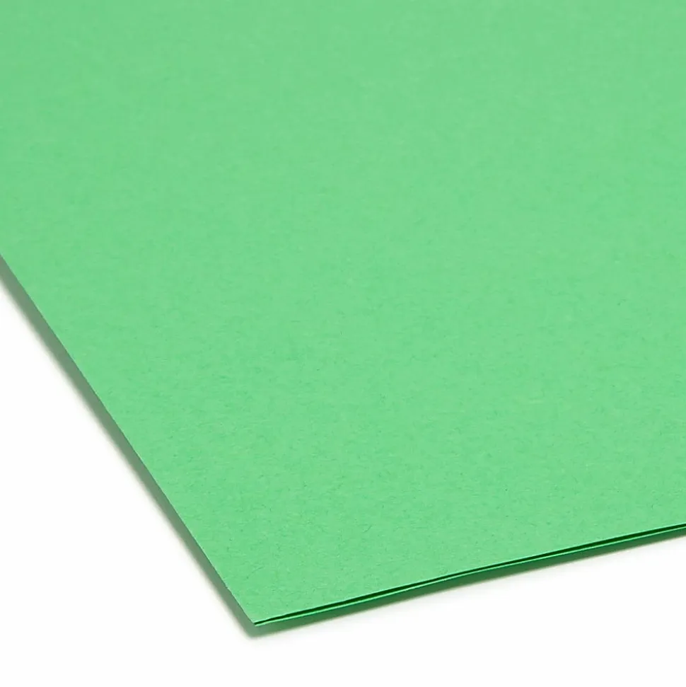 Smead® SuperTab® File Folders, Letter Size, 1/3 Cut, Green, Box Of 100