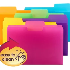Smead® SuperTab File Folders, Letter Size, 1/3 Cut, Assorted Colors, Pack Of 18