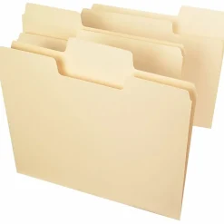 Smead® SuperTab® File Folders, Letter Size, 1/3 Cut, Manila, Box Of 100