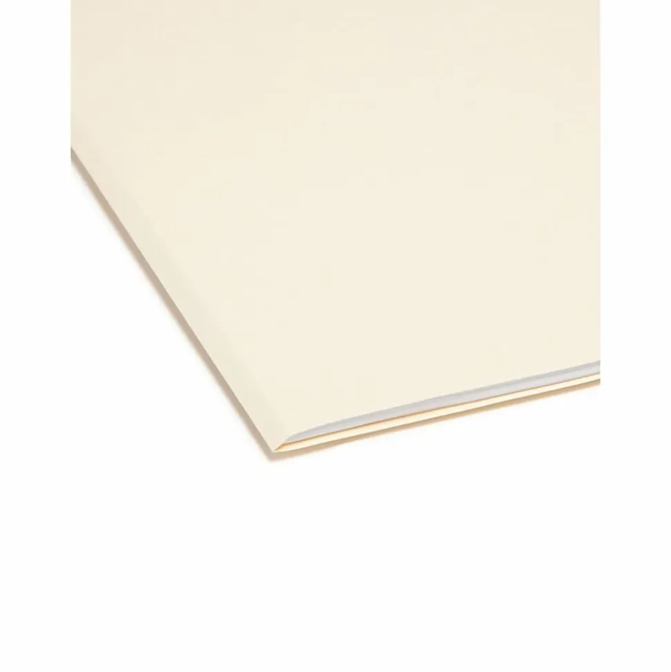 Smead® SuperTab® File Folders, Letter Size, 1/3 Cut, Manila, Box Of 100