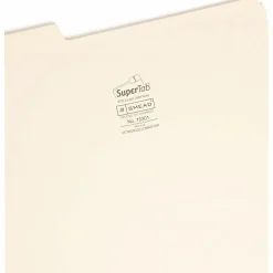 Smead® SuperTab® File Folders, Legal Size, 1/3 Cut, Manila, Box Of 100