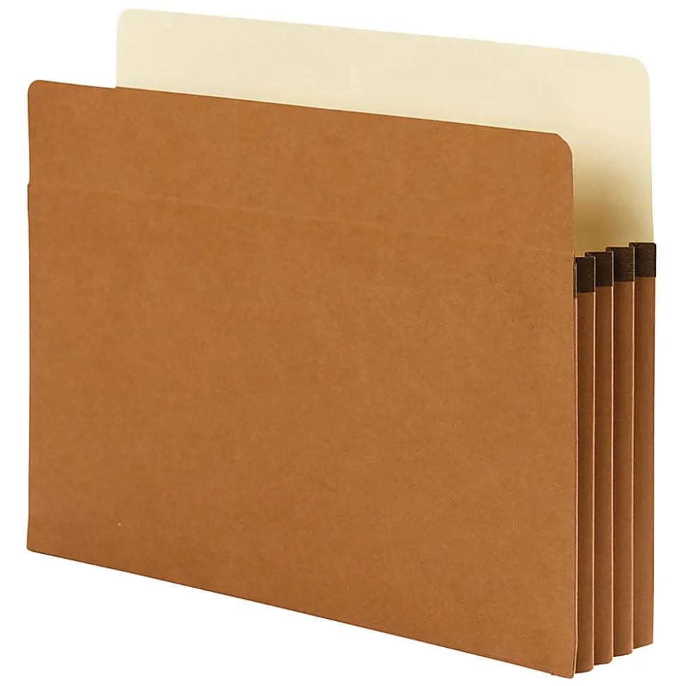 Smead® SuperTab® File Pockets, Letter Size, 3 1/2" Expansion, 30% Recycled, Redrope, Box Of 25