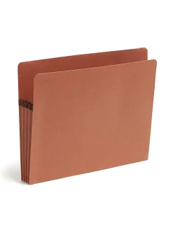 SmeadĀ® SuperTabĀ® File Pockets, Straight Cut, Letter Size, 30% Recycled, Redrope, Box Of 10