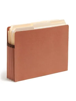 Smead® SuperTab® File Pockets, Straight Cut, Letter Size, 30% Recycled, Redrope, Box Of 10