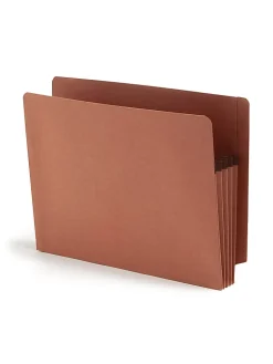 Smead® SuperTab® File Pockets, Straight Cut, Letter Size, 30% Recycled, Redrope, Box Of 10