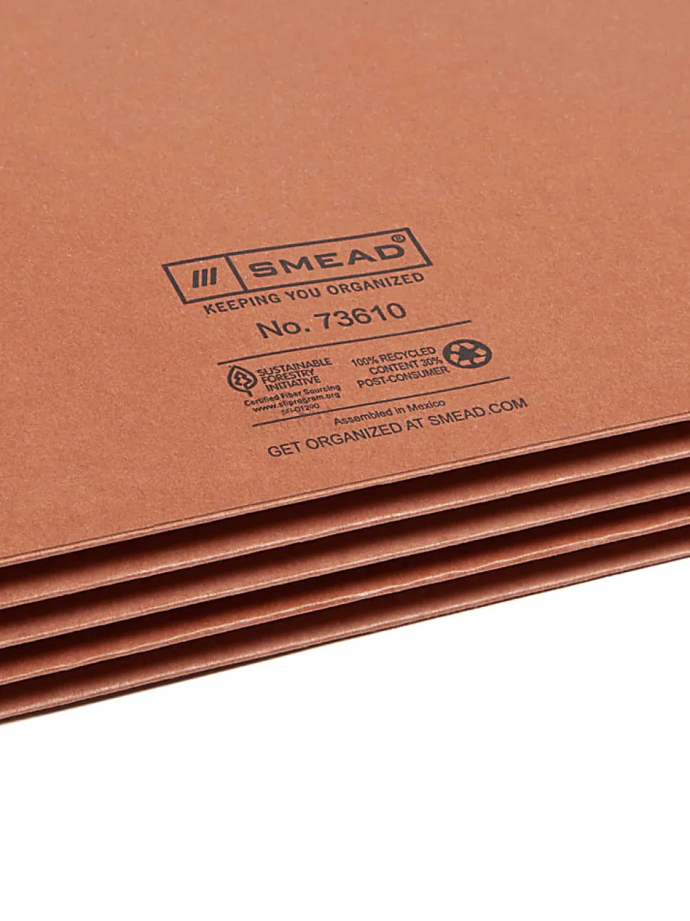 Smead® SuperTab® File Pockets, Straight Cut, Letter Size, 30% Recycled, Redrope, Box Of 10