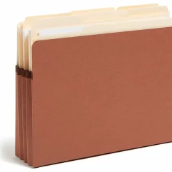 Smead® SuperTab® File Pockets, Straight Cut, Letter Size, 30% Recycled, Redrope, Box Of 25