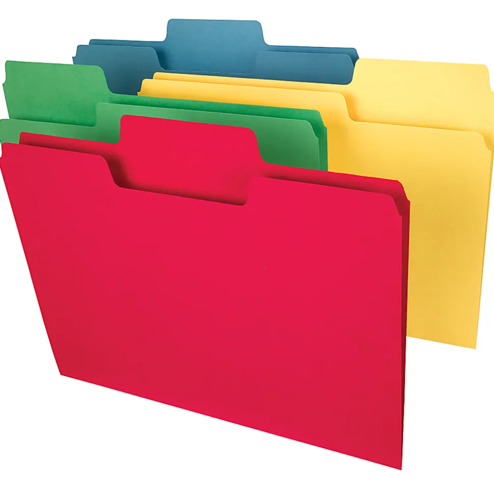 Smead® SuperTab® Heavyweight File Folders, Letter Size, Assorted Colors, Box Of 50