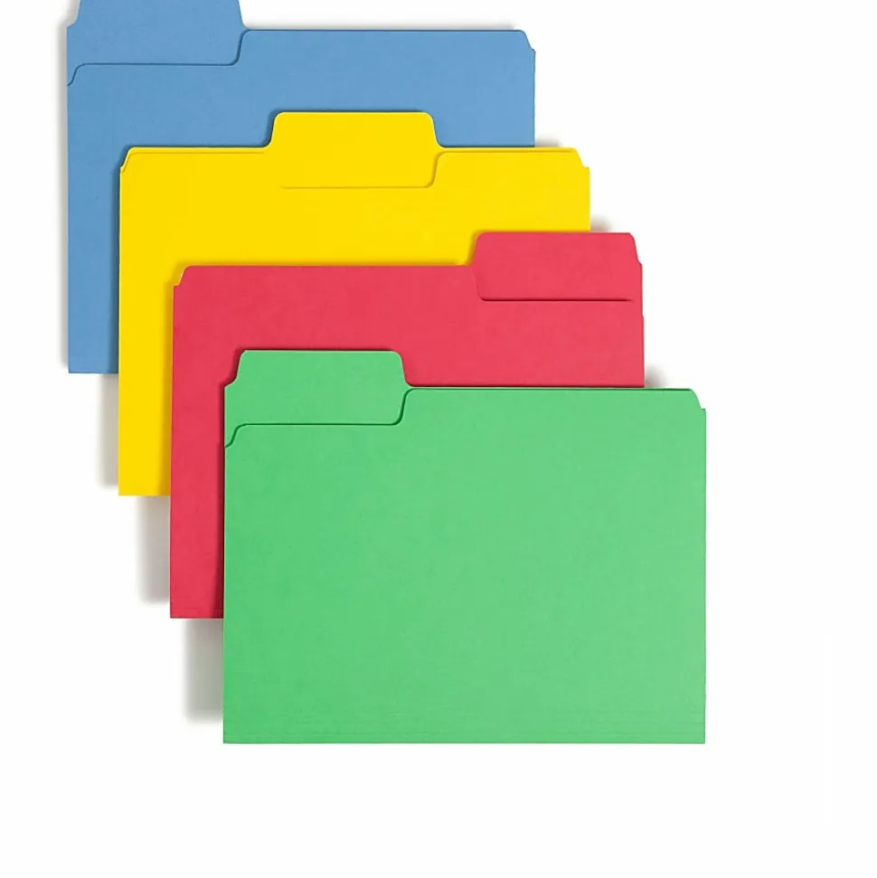 Smead® SuperTab® Heavyweight File Folders, Letter Size, Assorted Colors, Box Of 50