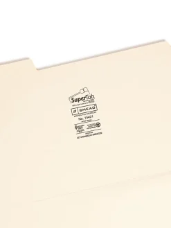 SmeadĀ® SuperTabĀ® Heavyweight File Folders, Legal Size, 1/3 Cut, Manila, Box Of 50