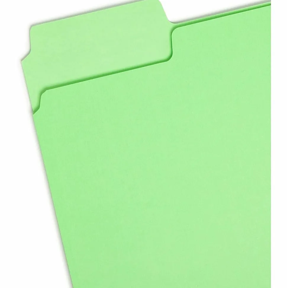 Smead SuperTab 1/3 Tab Cut Letter Recycled Top Tab File Folder, 8 1/2"x11", 3/4" Expansion, Top Tab Location, Pack of 24 - 11957