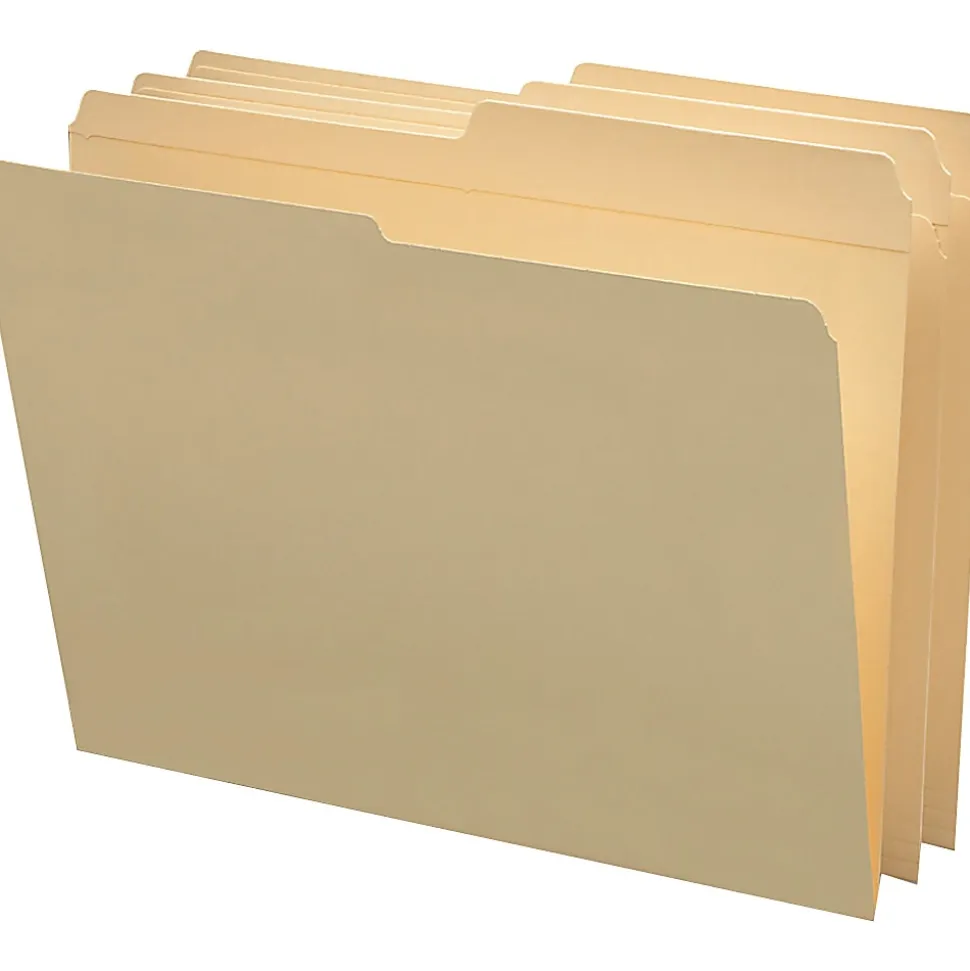 Smead 1/2 Tab Cut Letter Recycled Top Tab File Folder, 8 1/2"x11", 3/4" Expansion, Top Tab Location, Box of 100 - 10326
