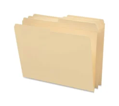 Smead 1/2 Tab Cut Letter Recycled Top Tab File Folder, 8 1/2"x11", 3/4" Expansion, Top Tab Location, Box of 100 - 10326