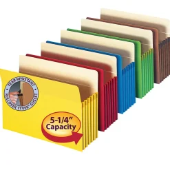 Smead® Top-Tab Expanding File Pockets, Letter Size, 5 1/4