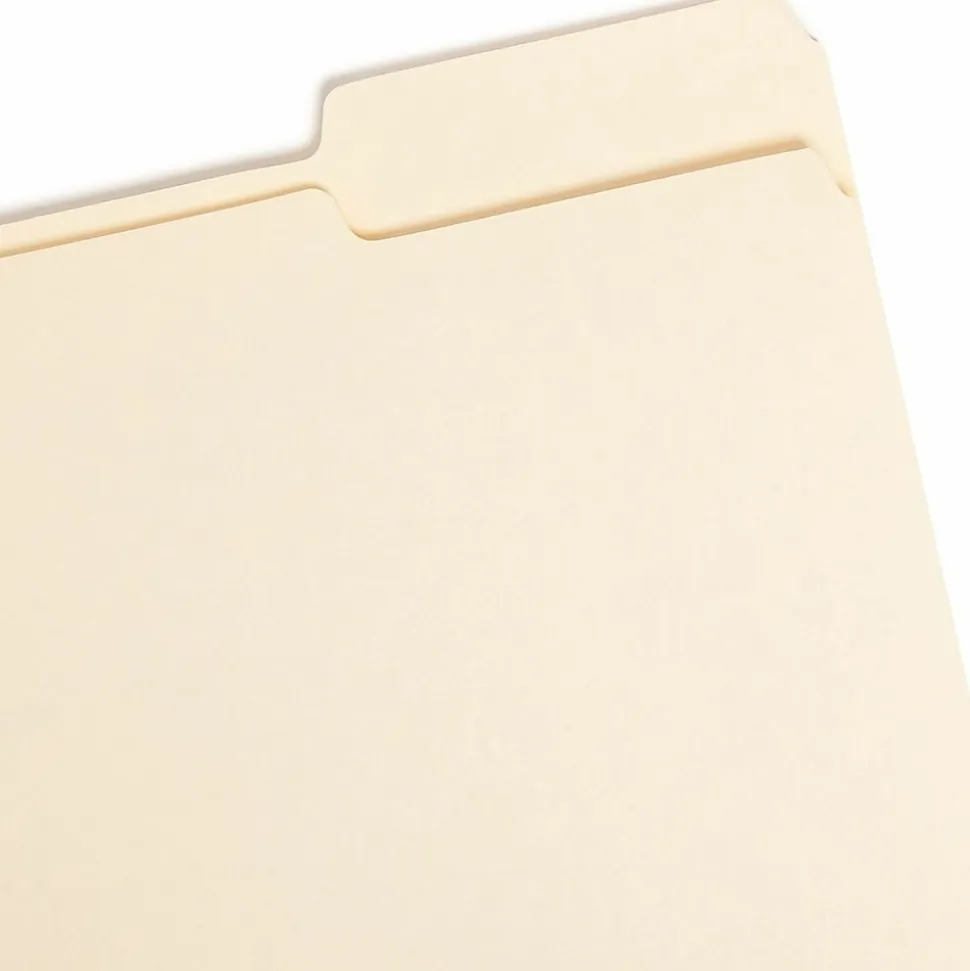 Smead Top Tab File Folders, Letter Size, 8 1/2" x 11", 1/3 Tab Cut, Right Tab Position, 3/4" Expansion, Manila, Carton Of 500 Folders
