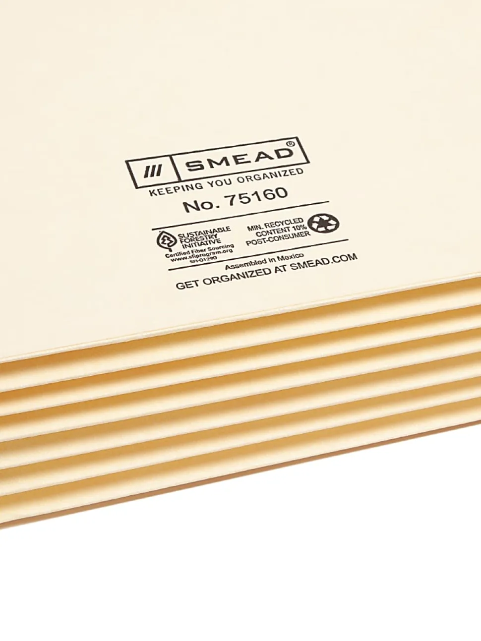Smead® TUFF® End-Tab File Pockets, 5 1/4" Expansion, Letter Size, Manila, Box Of 10