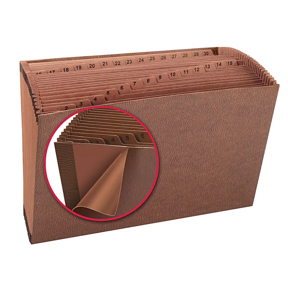 Smead® TUFF® Expanding File, 31 Pockets, 1-31, Legal Size, Brown