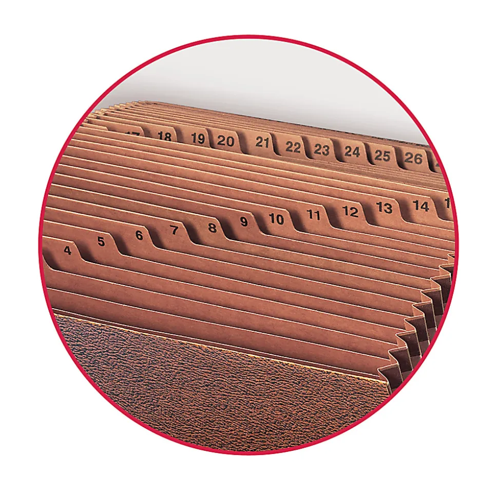 Smead® TUFF® Expanding File, 31 Pockets, 1-31, Legal Size, Brown