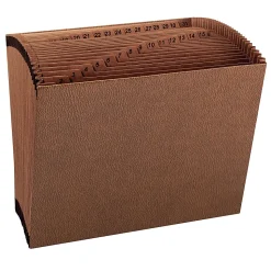 Smead® TUFF® Expanding File, 31 Pockets, 1–31, 12" x 10" Letter Size, 30% Recycled, Brown