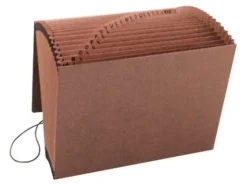SmeadĀ® TUFFĀ® Expanding File With Flap & Elastic Cord, 21 Pockets, A-Z, 12" x 10" Letter Size, 30% Recycled, Brown