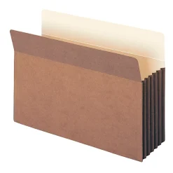 Smead® TUFF® Pocket File Pockets, 5 1/4" Expansion, 9 1/2" x 14 3/4", 30% Recycled, Dark Brown, Pack Of 10