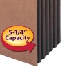 Smead® TUFF® Pocket File Pockets, 5 1/4" Expansion, 9 1/2" x 11 3/4", 30% Recycled, Dark Brown, Pack Of 10