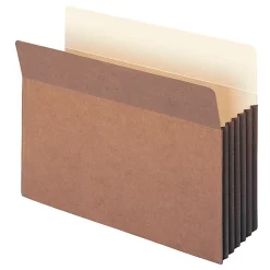 Smead® TUFF® Pocket File Pockets, 5 1/4" Expansion, 9 1/2" x 11 3/4", 30% Recycled, Dark Brown, Pack Of 10