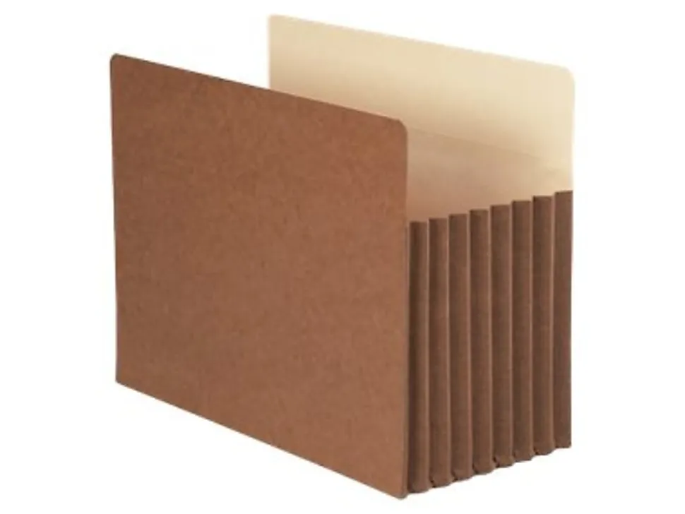 Smead® TUFF® Pocket File Pockets, 7" Expansion, 9 1/2" x 11 3/4", 30% Recycled, Redrope, Pack Of 5