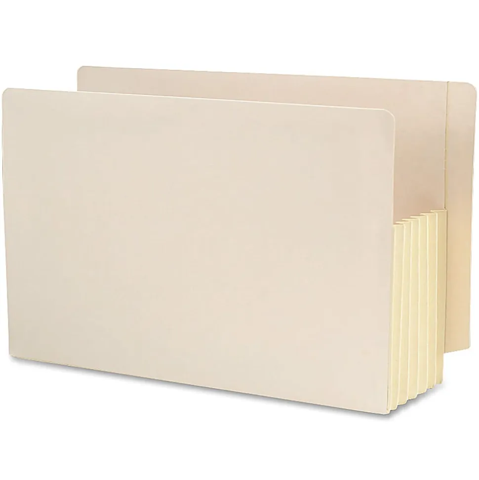 Smead® Tyvek®-Lined Gusset End-Tab File Pockets, Legal Size, 5 1/4" Expansion, Manila, Box Of 10
