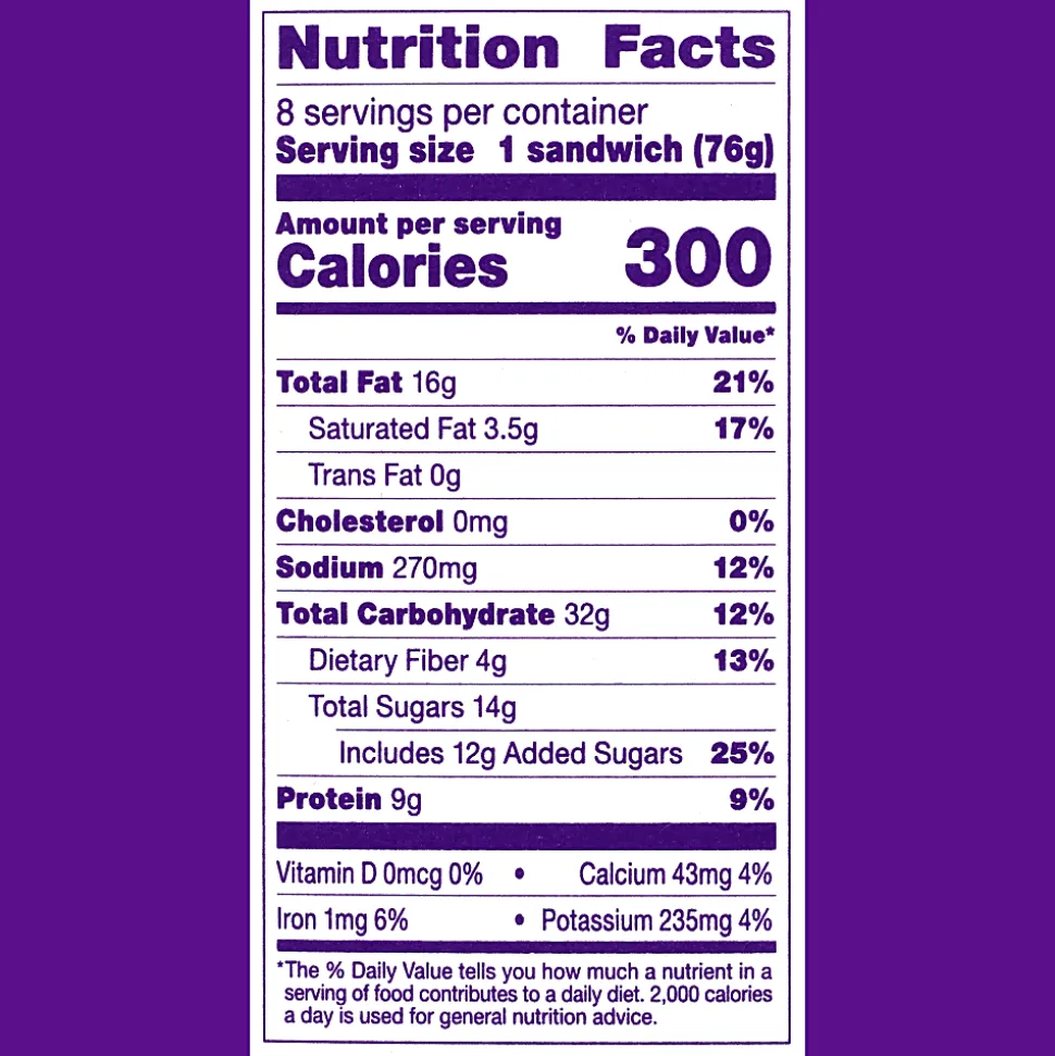 Smucker's Peanut Butter & Grape Wheat Uncrustables, 2.6 Oz, Total Qty 16