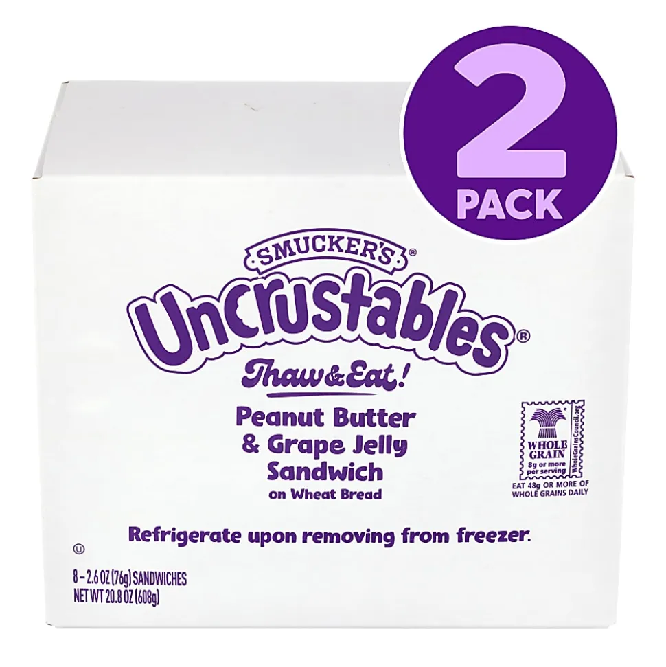 Smucker's Peanut Butter & Grape Wheat Uncrustables, 2.6 Oz, Total Qty 16