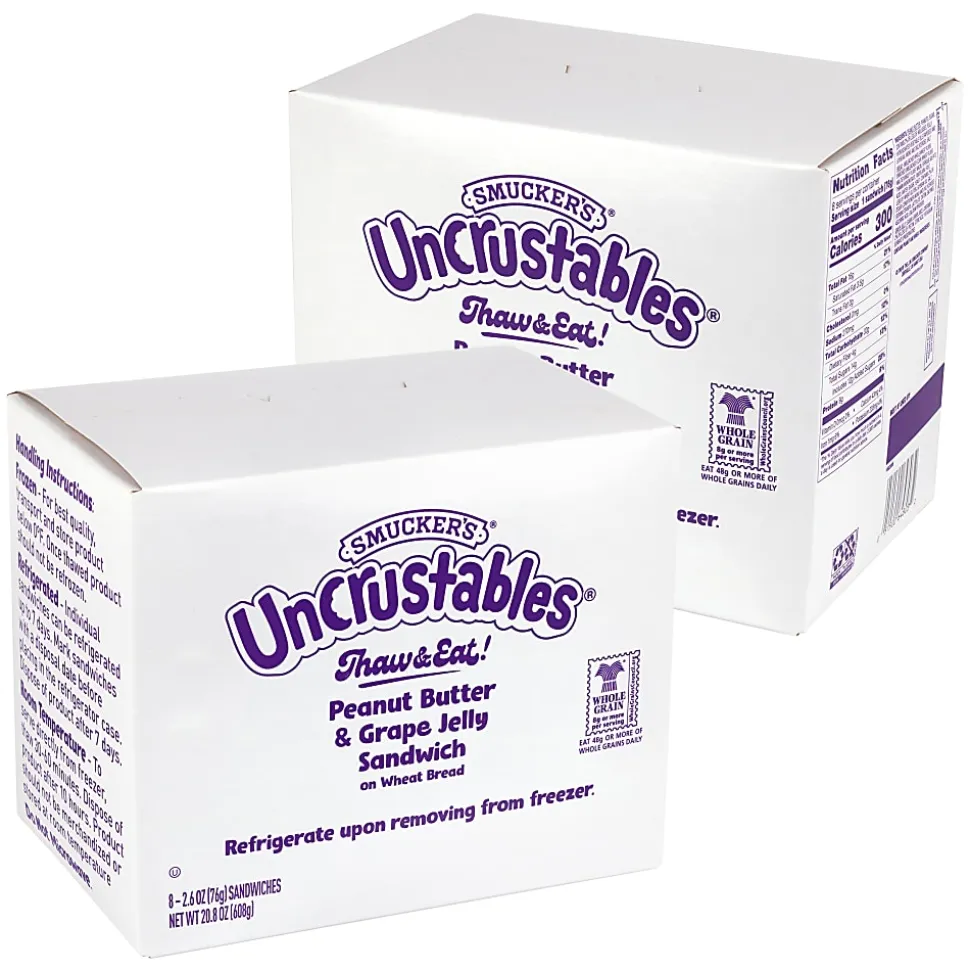 Smucker's Peanut Butter & Grape Wheat Uncrustables, 2.6 Oz, Total Qty 16